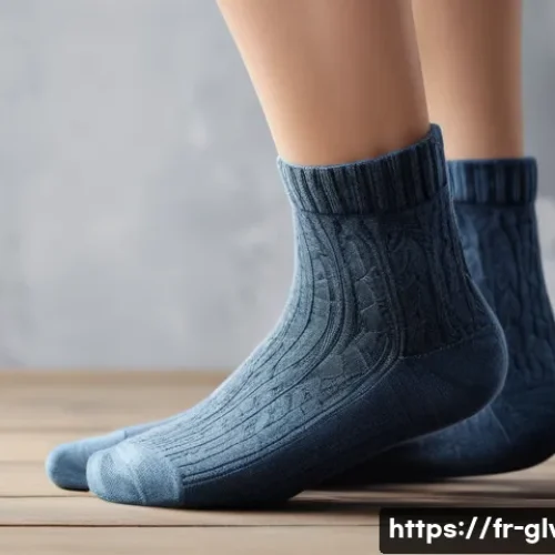 Home 17 발 건강을 위한 올바른 양말 선택 - A close-up, high-resolution image of a pair of natural fiber socks made from merino wool and bamboo,...