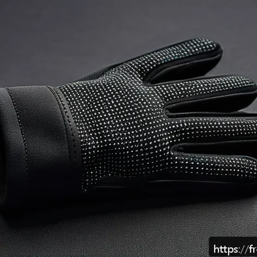 커스텀 장갑 제작 트렌드 - A pair of sleek, custom-designed gloves made from advanced technical textiles featuring neoprene and...