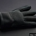 커스텀 장갑 제작 트렌드 - A pair of sleek, custom-designed gloves made from advanced technical textiles featuring neoprene and...
