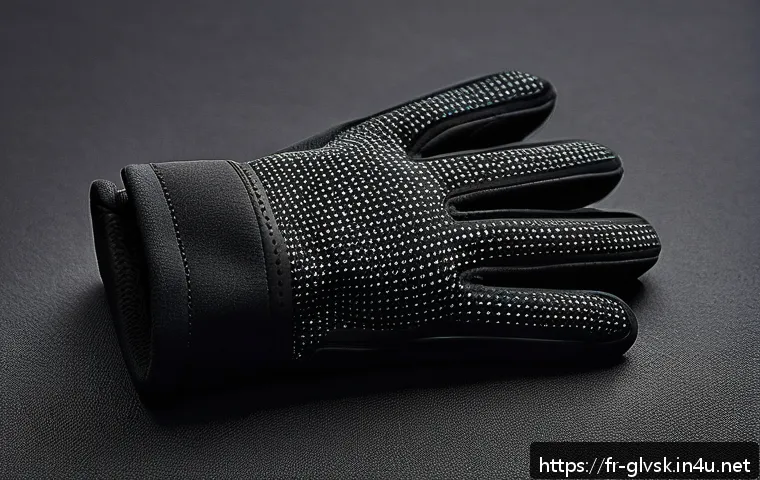 커스텀 장갑 제작 트렌드 - A pair of sleek, custom-designed gloves made from advanced technical textiles featuring neoprene and...